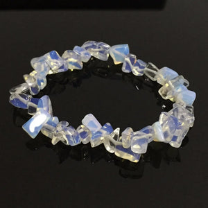 Opal Moonstone Chip Stone Bracelet Balance Healing Natural Beads