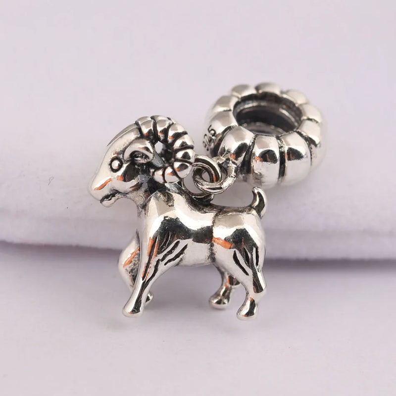 Women Bracelets Pendant Silver DIY Jewelry Goat Animal Dangle Charm