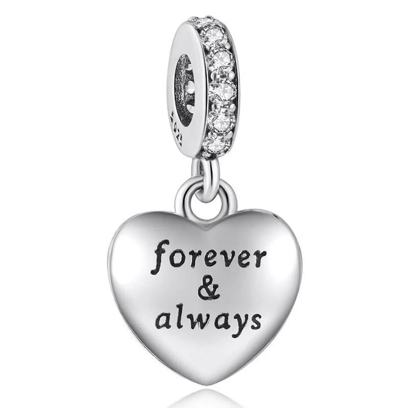 Silver Women's Bracelet Pendant, DIY Jewelry Forever Charm for Lady Bangle