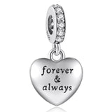 Silver Women's Bracelet Pendant, DIY Jewelry Forever Charm for Lady Bangle