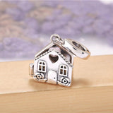 Pale Pink Enamel Pendant Silver Bracelet DIY Jewelry for Women