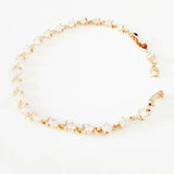 Rose 585 Jewelry Long 5MM Wide Hand Catenary Zircon Link Bracelets