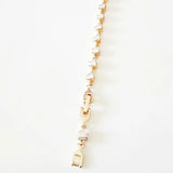 Rose 585 Jewelry Long 5MM Wide Hand Catenary Zircon Link Bracelets