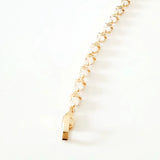 Rose 585 Jewelry Long 5MM Wide Hand Catenary Zircon Link Bracelets