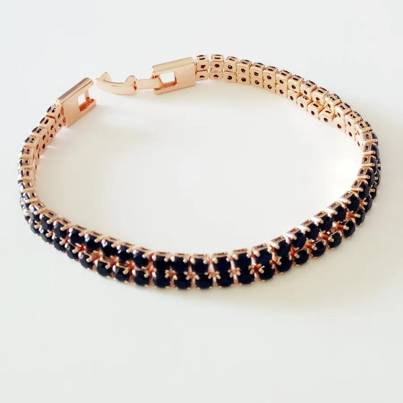 Women's Rose 585 Jewelry Stone Link Bracelet 19CM Long