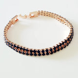 Women's Rose 585 Jewelry Stone Link Bracelet 19CM Long