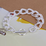 Sterling Silver Toggle Bracelet Men Women Jewelry