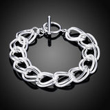 Sterling Silver Toggle Bracelet Men Women Jewelry