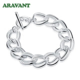 Sterling Silver Toggle Bracelet Men Women Jewelry