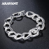 Sterling Silver Toggle Bracelet Men Women Jewelry