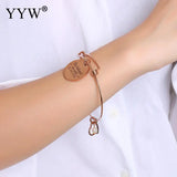 Women Bracelets Stainless Steel Heart Charm Bangle
