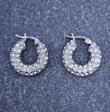 18K Plated Rhinestone Hoop Earrings
