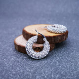 18K Plated Rhinestone Hoop Earrings
