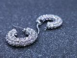 18K Plated Rhinestone Hoop Earrings