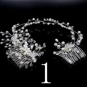 Pearl Crystal Bridal Headband Wedding Hair Jewelry