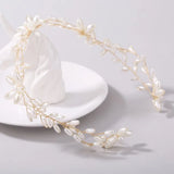 Pearl Crystal Bridal Headband Wedding Hair Jewelry