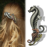Women Bridal Metal Sea Horses Ocean French Updo Hair Head Clip