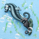 Women Bridal Metal Sea Horses Ocean French Updo Hair Head Clip