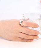 Gothic Leaf Crystal Zircon Stainless Steel Ring For Woman
