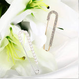 Crystal & Pearl Women Brooch Pins Sweater Clips Gold & Silver (8 Pieces)