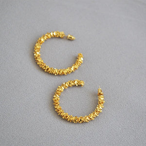 Women's C Plated Earrings Hoop with 925 Silver Pin