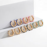 Rainbow CZ Ear Cuff Earrings Set Crystal Clip-on Jewelry