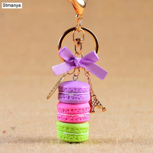 French Pastries Key Chain Bag Charm Car Key Ring Wedding Party Jewelry