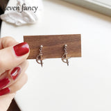 925 Sterling Silver Moon Star Cross Stud Earrings