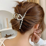 Women's Pearl Hair Clip with Shark Clip Styling Tool