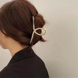 Women's Pearl Hair Clip with Shark Clip Styling Tool