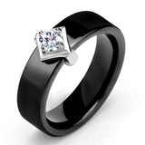 Crystal Element Ceramic Wedding Ring for Women