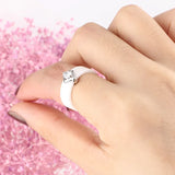 Crystal Element Ceramic Wedding Ring for Women