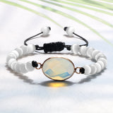 Cat Eye Beads Bracelet Drop Pendant Braided Couple Bangle Jewelry Gift