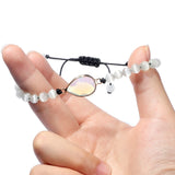 Cat Eye Beads Bracelet Drop Pendant Braided Couple Bangle Jewelry Gift