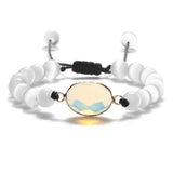 Cat Eye Beads Bracelet Drop Pendant Braided Couple Bangle Jewelry Gift