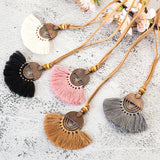 Vintage Bohemian Tassel Pendant Necklace Choker Leather Chain