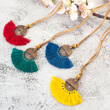 Vintage Bohemian Tassel Pendant Necklace Choker Leather Chain
