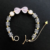 Heart-Shaped Pink Crystal DIY Bracelet Sweet Fine OL Girlfriend Chain