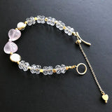 Heart-Shaped Pink Crystal DIY Bracelet Sweet Fine OL Girlfriend Chain