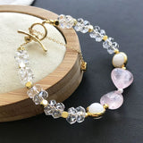 Heart-Shaped Pink Crystal DIY Bracelet Sweet Fine OL Girlfriend Chain