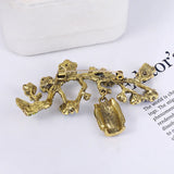 Women Chinese Rhinestone Necktie Pin Brooch Wedding Dress Buckle DIY Bow Tie