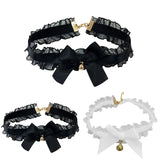 Women Cosplay Bowknot Choker Necklace Costume with Bell Gothic Choker
