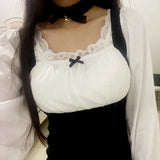 Women Cosplay Bowknot Choker Necklace Costume with Bell Gothic Choker