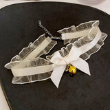 Women Cosplay Bowknot Choker Necklace Costume with Bell Gothic Choker