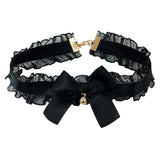 Women Cosplay Bowknot Choker Necklace Costume with Bell Gothic Choker