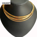 Stainless Steel Choker Collar Chains Necklace for Girls Gift
