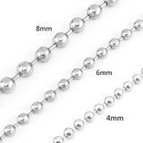 Stainless Steel Bead Chain Ball Necklace Punk Jewelry