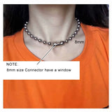 Stainless Steel Bead Chain Ball Necklace Punk Jewelry