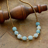 Amazonite Seed Beads Necklace Natural Stone Art Jewelry