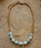 Amazonite Seed Beads Necklace Natural Stone Art Jewelry